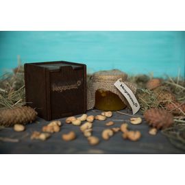 Мёд пчелиный натуральный разнотравье и подсолнечник с кешью в подарочной коробке. 200 мл., фото 1