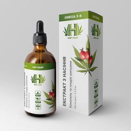 Масляний екстракт плодів шипшини і насіння харчової коноплі, 100 мл, фото 1