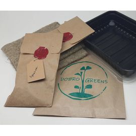 Готовий набір для вирощування мікрозелені Руккола із 2 врожаїв ТМ &quot;Dobrogreens.com&quot;, фото 1