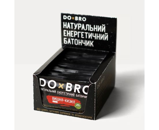 Натуральні батончики без цукру Вишня-барбарис 12 шт х 45 г DOxBRO, фото 1 Натуральні батончики без цукру Вишня-барбарис 12 шт х 45 г DOxBRO, фото 1