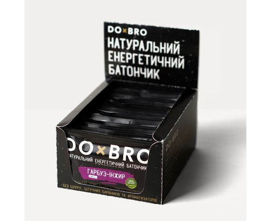 Натуральные батончики без сахара Тыква-инжир 12 шт х 45 г DOxBRO, фото 1
