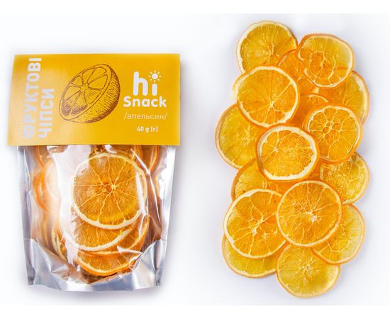 Апельсинові чіпси hi Snack, фото 1
