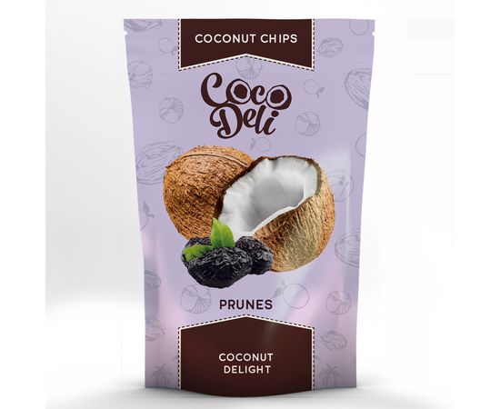 Кокосовые чипсы, Чернослив 30гр. Coco Deli, фото 1