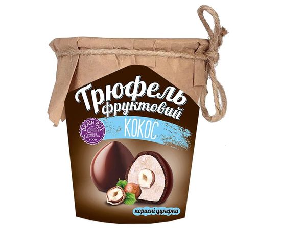 &quot;Трюфель фруктовий - кокос&quot; (Ціна за 12 стаканчиків) BRAIN BOX, фото 1