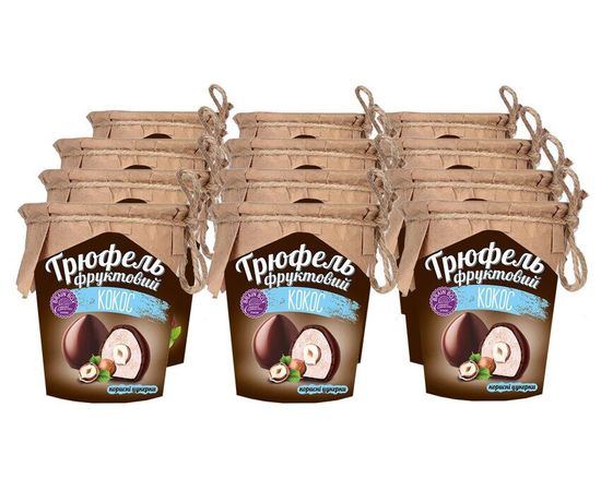 &quot;Трюфель фруктовий - кокос&quot; (Ціна за 12 стаканчиків) BRAIN BOX, фото 4