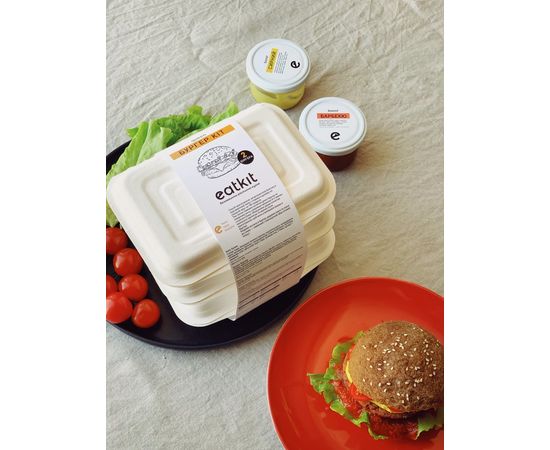 2 бургера - queen бургер ( безглютена,  веган) eatkit, фото 2