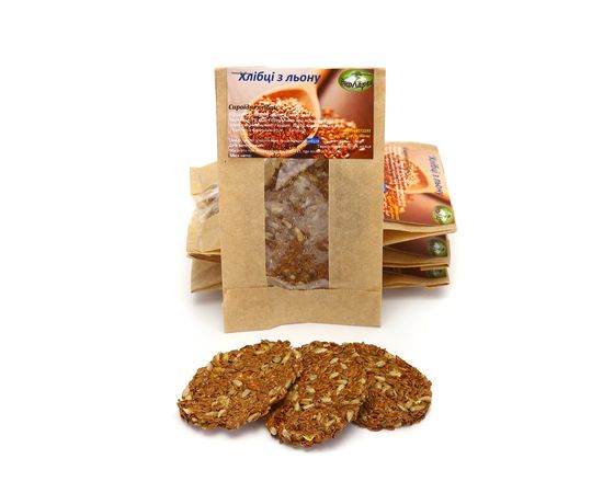 Хлібці з пророщеного льону з цибулею ЭкоЛарец, фото 1