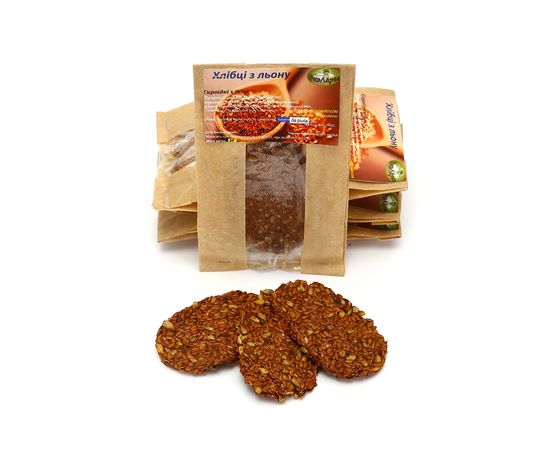 Хлібці з пророщеного льону з томатом і базиліком ЭкоЛарец, фото 1 Хлібці з пророщеного льону з томатом і базиліком ЭкоЛарец, фото 1