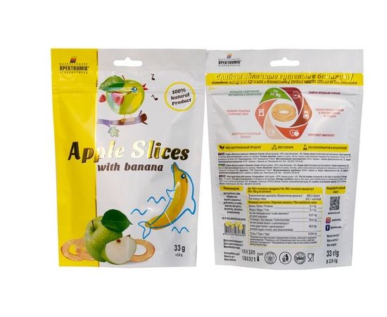 Слайсы яблочные сушеные Банан 33г Spektrumix, фото 1