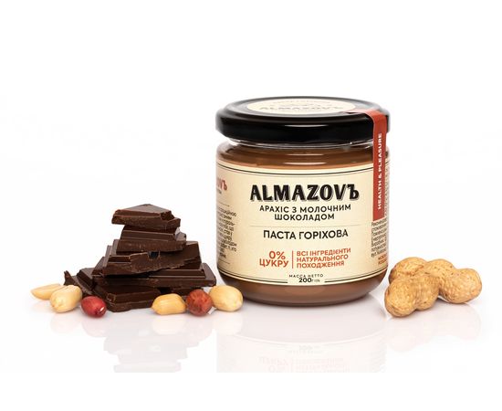 Паста ореховая арахис с молочным шоколадом 0% сахара Almazovъ, фото 1 Паста ореховая арахис с молочным шоколадом 0% сахара Almazovъ, фото 1