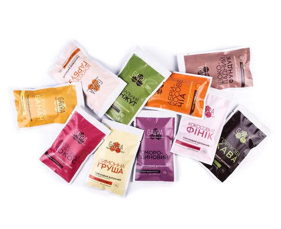 Набор натуральных батончиков  16 шт GAVRA, фото 2 Набор натуральных батончиков  16 шт GAVRA, фото 2
