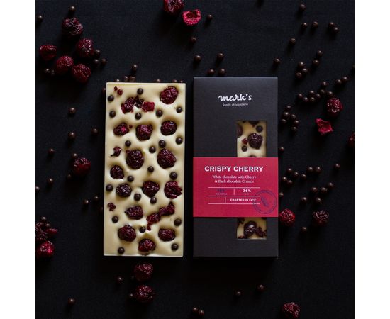 Бельгійський Преміум Шоколад Mark&#039;s &quot;Crispy Cherry&quot; Mark&#039;s - Family Chocolaterie, фото 1
