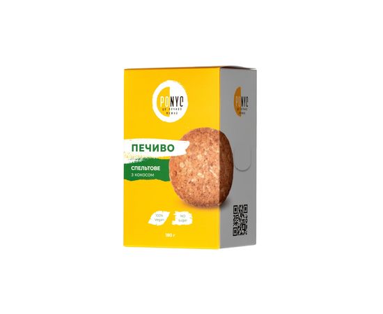 Печиво з полби кокосове PONYC, фото 1