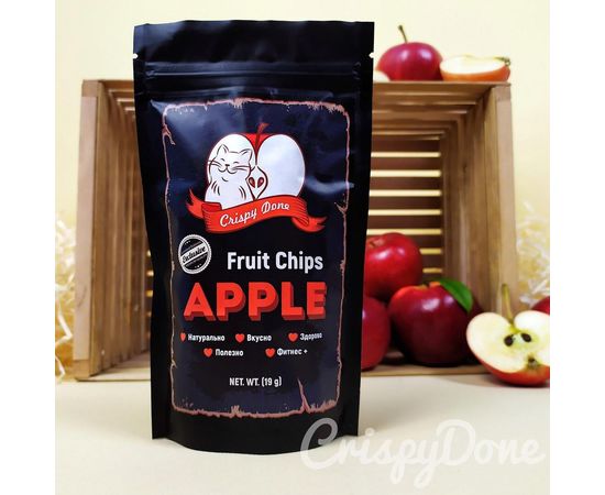 Фруктовые чипсы ЯБЛОКО 20 гр. CrispyDone, фото 1