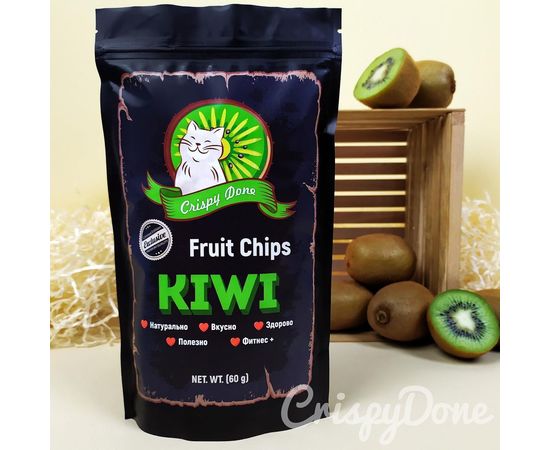 Фруктовые чипсы КИВИ 60 гр. CrispyDone, фото 1